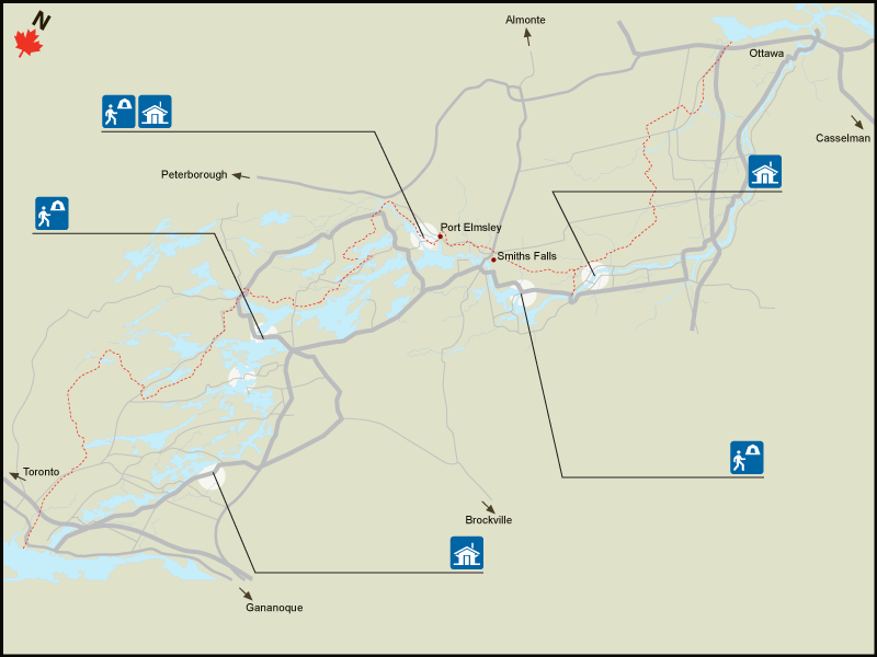 Rideau Canal campground overview map