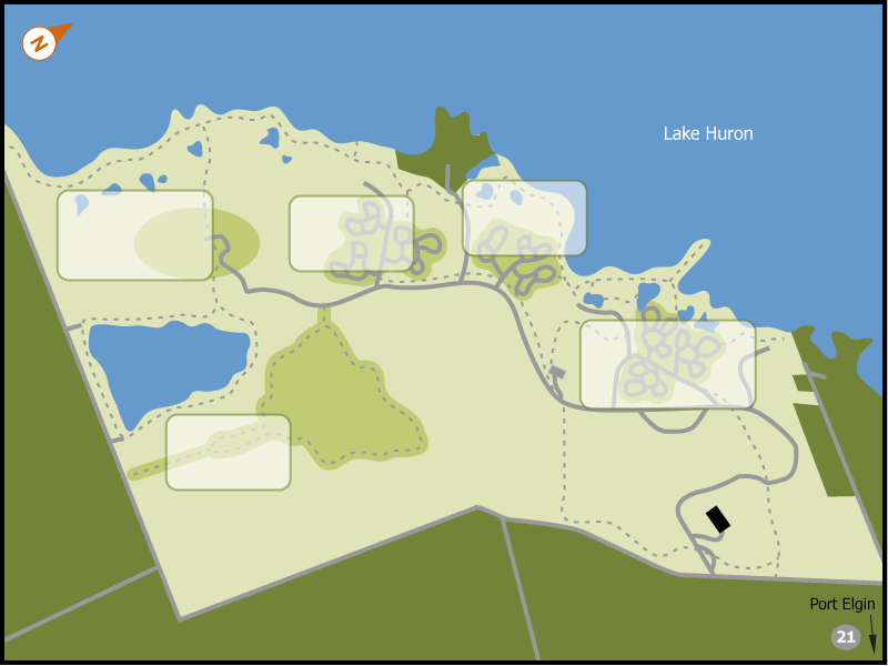 MacGregor Point campground overview map