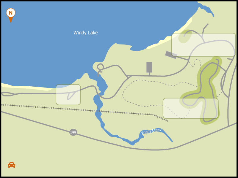 Windy Lake campground overview map