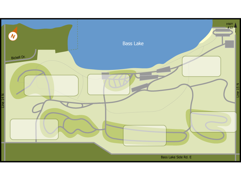 Bass Lake campground overview map