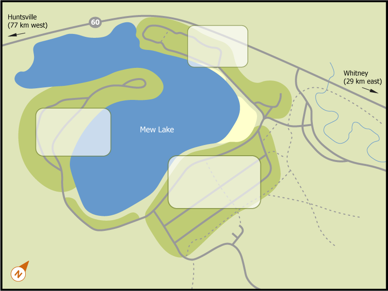 Algonquin - Mew Lake campground overview map