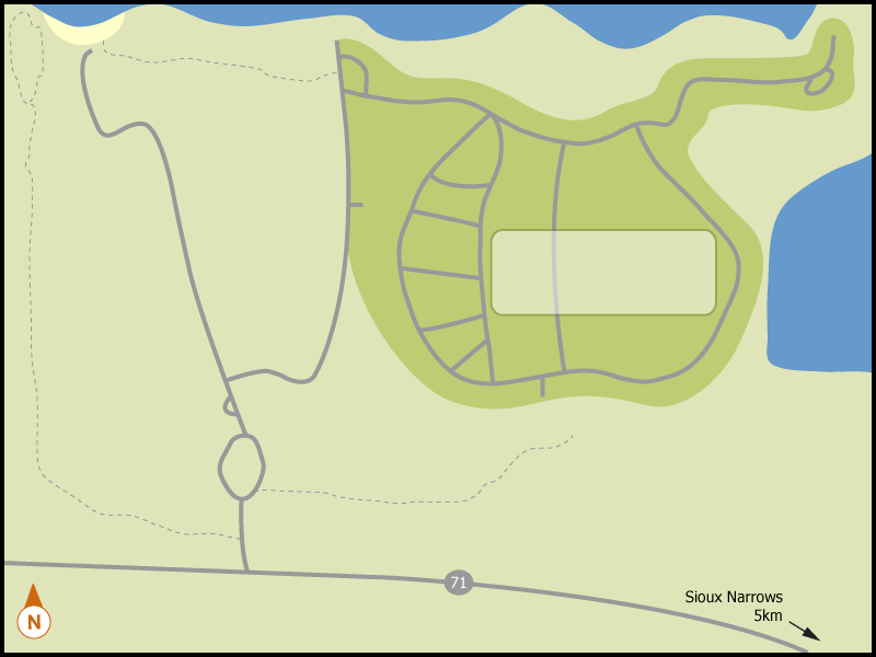 Sioux Narrows campground overview map