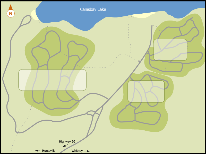 Algonquin - Canisbay Lake campground overview map