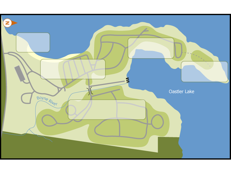 Oastler Lake campground overview map