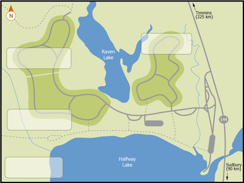 Halfway Lake campground overview map