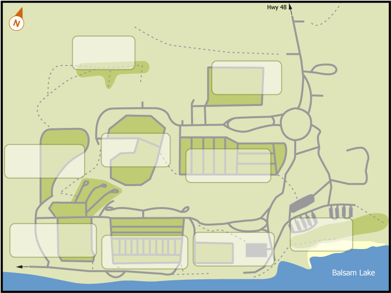 Balsam Lake campground overview map