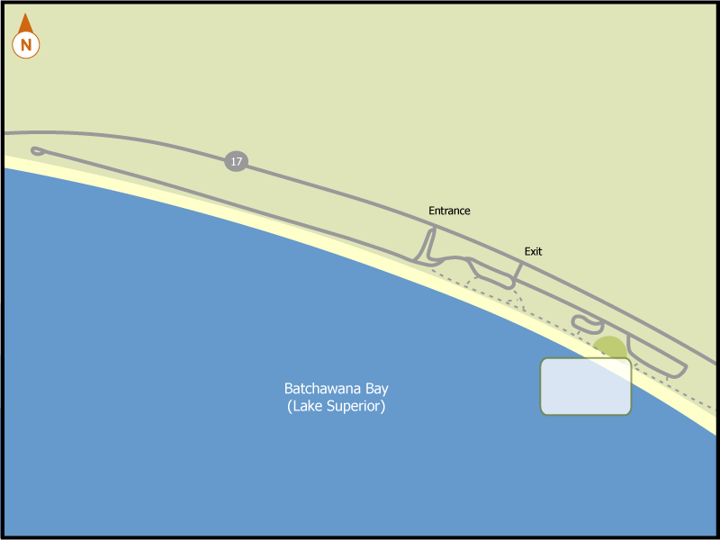 Batchawana Bay campground overview map