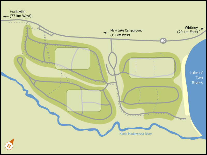 Algonquin - Lake of Two Rivers campground overview map