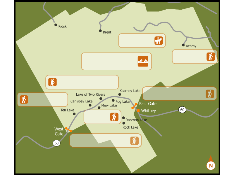 Algonquin Backcountry campground overview map