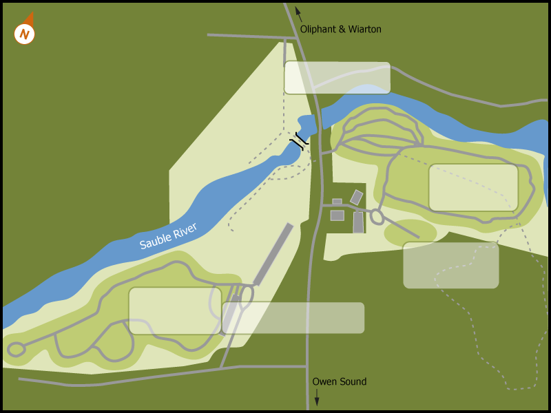 Sauble Falls campground overview map