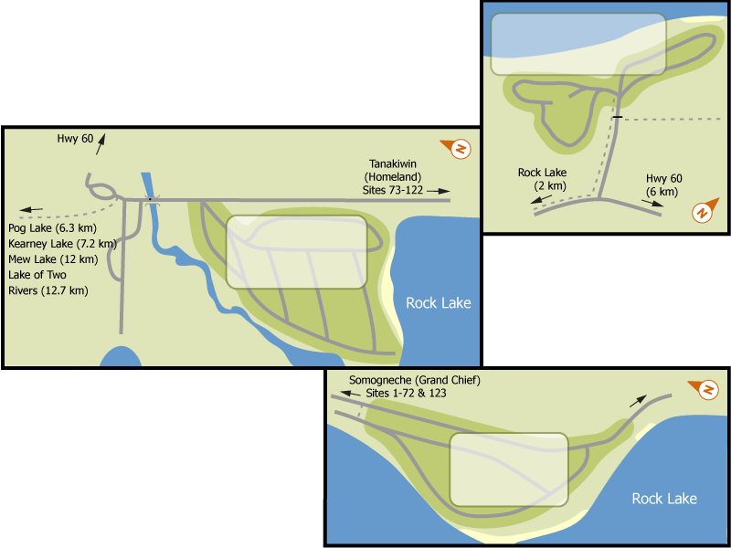 Algonquin - Rock Lake & Raccoon Lake campground overview map