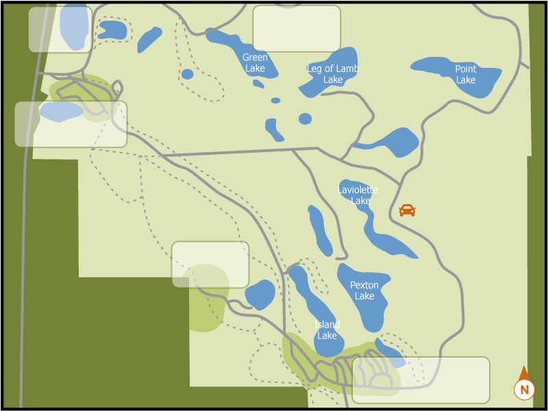 Kettle Lakes campground overview map