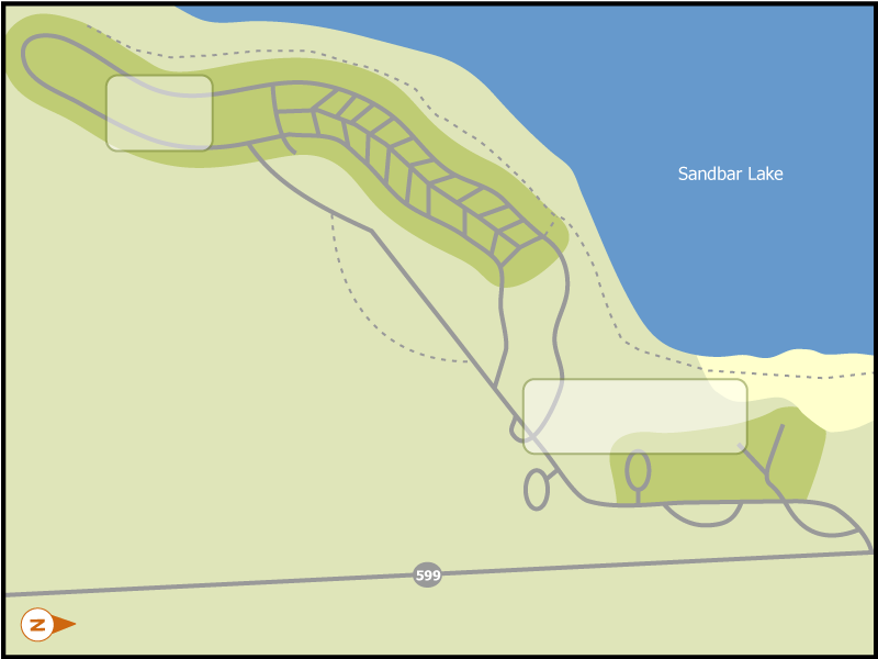 Sandbar Lake campground overview map