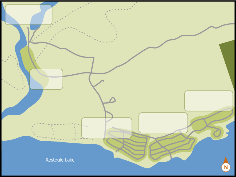 Restoule campground overview map