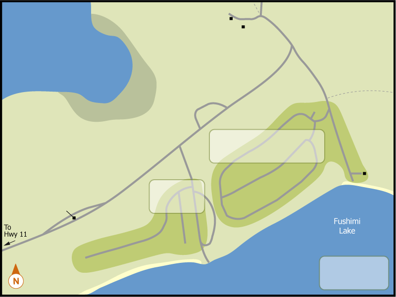 Fushimi Lake campground overview map
