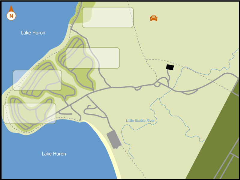 Inverhuron campground overview map