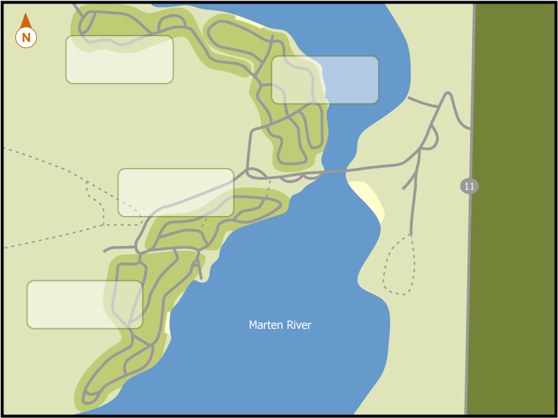 Marten River campground overview map