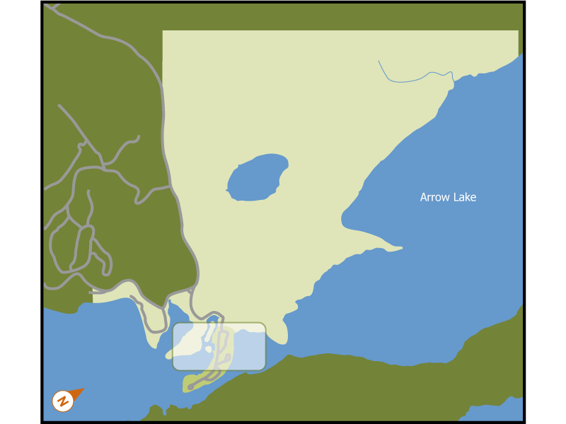 Arrow Lake campground overview map