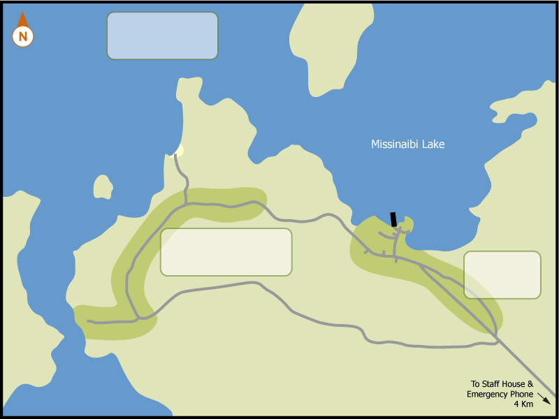 Missinaibi campground overview map