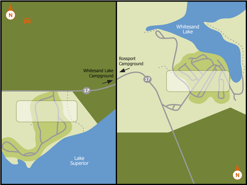 Rainbow Falls campground overview map