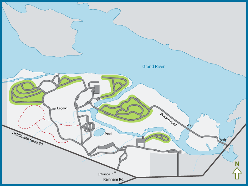 Byng Island campground overview map